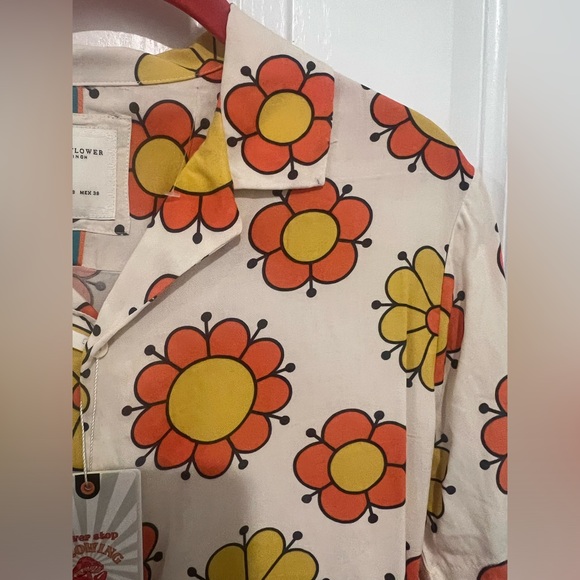 Denim & Flower Ricky Singh Retro Style 70s Inspired Floral Shirt Sz Small - Picture 5 of 7